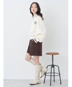 earth music&ecology ハーフＺＩＰサークルロゴ刺繍裏毛プルオーバー