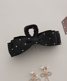 Maison de FLEUR ビジューグログランリボンバンスクリップ