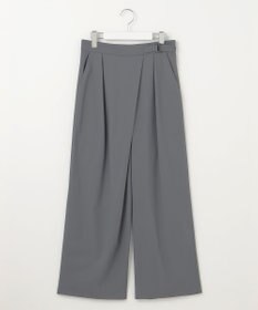 J.PRESS LADIES 【洗える】ストレッチタイプライター ラップディテール ワイド パンツ