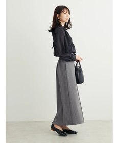 Green Parks きれいシルエットチェック裾フレアスカート