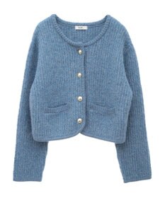 earth music&ecology ゴールド釦ショートニットカーディガン