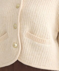 earth music&ecology ゴールド釦ショートニットカーディガン