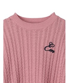 earth music&ecology 刺繍入りケーブルニットプルオーバー