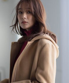 組曲 【WEB限定】ウールモッサ フーデットロングコート