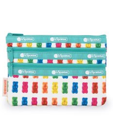 LeSportsac 3ZIP COSMETIC/ハリボーゴールドベアーズミント