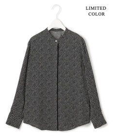 ICB 【接触冷感・UVケア・速乾・洗える】BackSatinAmunzen バンドカラーブラウス