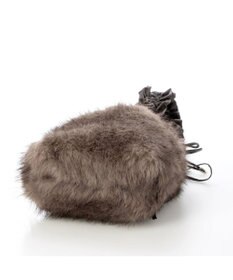 UNBILLION カシュカシュ cachecache / フリルショルダー付エコファー巾着バッグ