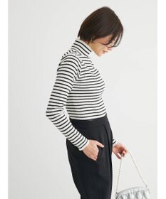 Green Parks ボーダーアソートモックネックニットプルオーバー