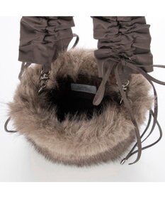 UNBILLION カシュカシュ cachecache / フリルショルダー付エコファー巾着バッグ