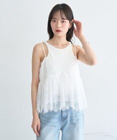 earth music&ecology フリンジレースバックリボンキャミ