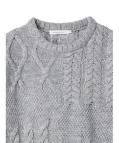 AMERICAN HOLIC パッチワークケーブルニットプルオーバー