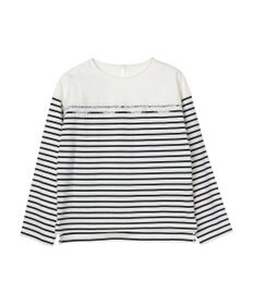 earth music&ecology レースボーダーカットソープルオーバー