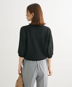 Green Parks 袖プリーツドッキング５分袖ニットプルオーバー