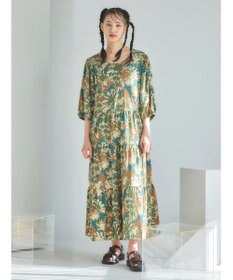 Green Parks ■ＥＳＣＡＲ　フラワーＭＩＸｐｔティアードワンピース