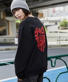 WEGO 【ユニセックス着用ITEM/裏起毛/SMLサイズ展開】リラックスフィットハートロゴプルオーバー