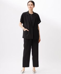 自由区 【カタログ掲載・セットアップ対応・接触冷感・UVカット・洗える】ライトリネンライクテーパード パンツ