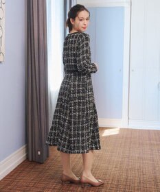 Tiaclasse 【安田美沙子さん着用・洗える】配色ツイードワンピース