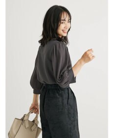 Green Parks 袖異素材使いリップルプルオーバー