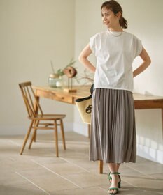 組曲 GIZAプレーティング天竺フレンチスリーブ Tシャツ