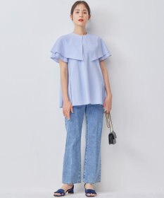 組曲 L サッカーストレッチ 襟付きブラウス