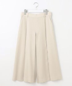 自由区 【セットアップ対応・接触冷感・洗える】リネンライクシンセティックキュロット パンツ