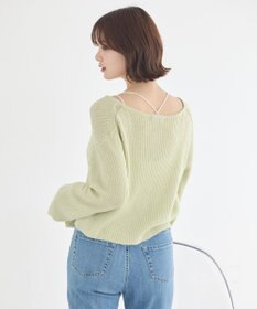 earth music&ecology 【予約】リブクロップドカーディガン