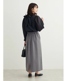 Green Parks きれいシルエットチェック裾フレアスカート