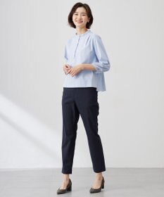 J.PRESS LADIES 【洗える】プレーティングジャージー バンドカラー カットソー