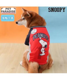 PET PARADISE スヌーピー バレーボール Tシャツ 接触冷感《レッド》 中型犬 大型犬