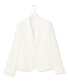 23区 【セットアップ対応/防シワ性/洗える】アイアスマットストレッチ ノーカラー ジャケット