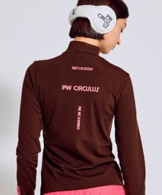 PW CIRCULUS 【裏起毛であたたか】【WOMEN】CATモチーフ  裏起毛ロングスリーブモックネックT   ゴルフウェア レディース