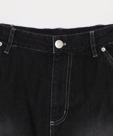 WEGO 【ユニセックス着用ITEM】ダブルニーロゴデニムショーツ