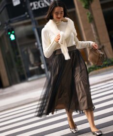 組曲 L ナイロンファー ニット