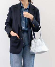 blancle メタリックレザー 舟形ボストンバッグ
