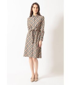 DAKS ハウスチェック バイアスシャツワンピース