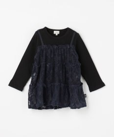 組曲 KIDS 【80-100㎝】スノウレースレイヤードトップス