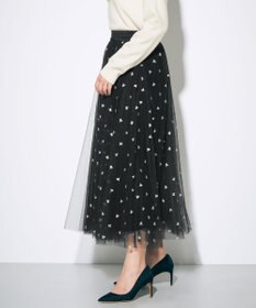 GRACE CONTINENTAL ブーツプリントチュールスカート