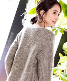 Tiaclasse L 【洗える】表情豊かなVネックMIX糸オーバーニット