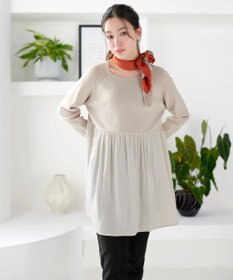 Tiaclasse L ヴィンテージサテンドッキングニットチュニック