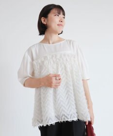 Green Parks フェザージャガードドッキングブラウス