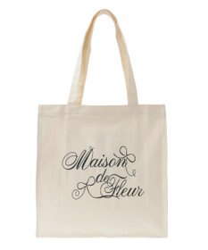 Maison de FLEUR ブランドロゴ刺繍スクエアトートバッグ