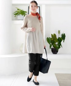 Tiaclasse L ヴィンテージサテンドッキングニットチュニック