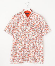 23区GOLF 【MEN】【キングサイズ/吸水速乾/UVカット】YELL総柄プリントポロシャツ