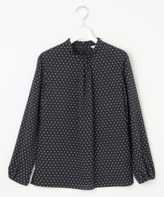 J.PRESS LADIES L 【洗える】ジオメトリックプリント ブラウス