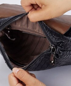 Tiaclasse 【2点セット】編み込み風ショルダーバッグ＋ショルダーポーチ付き