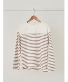 earth music&ecology レースボーダーカットソープルオーバー