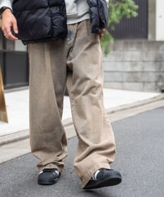 WEGO スケーターズ　タックワイドデニムパンツ
