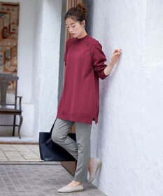 Tiaclasse 【安田美沙子さん着用・洗える】T/R両面起毛ストレッチパンツ