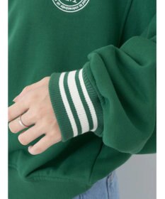 earth music&ecology ハーフＺＩＰサークルロゴ刺繍裏毛プルオーバー