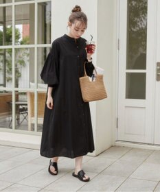 WEGO 【ANGIE VINTAGE】ボリュームスリーブ バンドカラー シャツワンピース